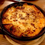 トラットリア･ラ･フォンターナ - ミートソースと菜の花のラザーニャ  すっごい！美味しい❤大好きなチーズトロトロ〜に、春野菜♪