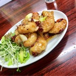 中華四川料理 天山 - 豆豉蝦仁（エビの浜納豆唐辛子炒め）1400円