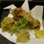 北新地 穂の河 - 春野菜の天ぷら