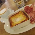 パンとエスプレッソと - フレンチトーストセット ハムセット カフェラテ