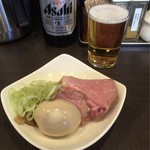 麺屋りゅう - おつまみ皿 + ビール