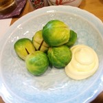 魚屋 小次朗 - 芽キャベツの塩ゆで