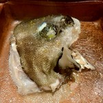 鮨 和さび - クエのカマ酒蒸し