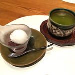 扇規 - デザート（日本酒、桜のアイス）