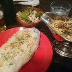 カレー屋アカマル - 2017/3　炙りチーズ牛すじカレー￥１０００（税込）大盛り￥１００（税込）ハートランド小瓶￥５００（税込）