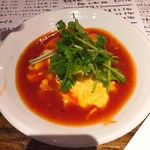 63930104 - オムレツのチリソース♪(o^^o)上には パクチー(^｡^)