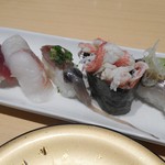 廻転寿司弁慶 - おまかせの寿司5貫