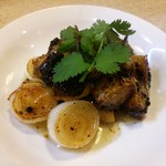 ゆたか - ホタテと山芋とネギ（遠賀産）のトウチ炒め