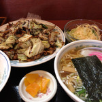 天竺 - 回鍋肉。ミニ(ラーメンが)セット。