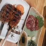 かご家 - 肝刺身&つくね焼き