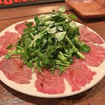 STEAK & BAR　SANKYU - 宮崎牛の炙りカルパッチョ