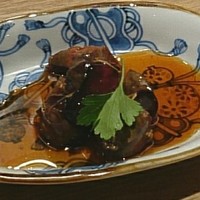 銀座　神籬 - 鶏肝の生姜醤油漬け