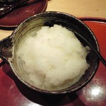 たき下 - 黒むつの柚香焼き 1260円 の大根おろし