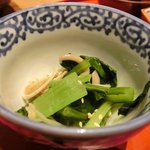 たき下 - 黒むつの柚香焼き 1260円 のほうれん草の和え物