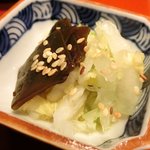 たき下 - 黒むつの柚香焼き 1260円 の香の物