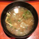 たき下 - 黒むつの柚香焼き 1260円 の味噌汁