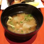 たき下 - 黒むつの柚香焼き 1260円 の味噌汁