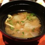 たき下 - 黒むつの柚香焼き 1260円 の味噌汁