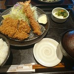 とんかつ和幸 - ひれかつご飯with追加海老フライ