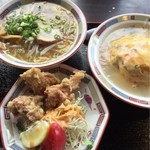 国分寺うまか飯店 - 満腹‼︎ 白の天津飯セット（天津飯1人前・ラーメン1人前・からあげ3個）