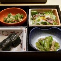京の禅 車 四条烏丸店 -  コース料理　前菜4種　茄子の煮浸し　万願寺唐辛子