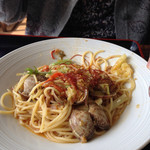生坂村営やまなみ荘 - 春キャベツとアサリの辛味噌パスタ