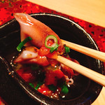 かわうち - 釜茹蛍烏賊のダイスカットトマトのトッピング