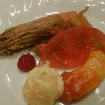 赤海老とイカの花盛り 春霞に似せて