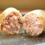 Gyoza Bar けいすけ - 腸詰＠500円：怒涛の肉汁