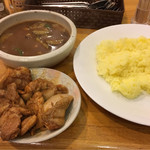 タージマハール - なすカレー辛口大がけ＋チキンムガール:1500円