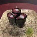 京松蘭はなれ - 北海道サーロインの海苔巻き