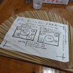 てぃーらぶい - クバの葉にかかれたメニュー