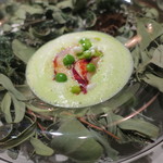 sincere - 仏・ブルターニュ産のオマール海老とアオリイカ グリンピースのポタージュ カプチーノ仕立て3