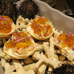 sincere - 北海道産の噴火湾の勢子蟹と塩水雲丹 カリフラワーとトマトの軽いムース1