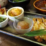 茶寮 さいばし - 前菜（やまと豚ソテー、他）