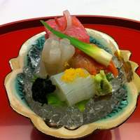 隠れ里車屋 - お造り 旬の鮮魚 あしらい一式