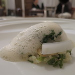 サラマンジェ ド ヨシノ - アオリイカのクリームソース エスプーマ仕立てアップ