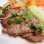 ビストロ アオキ - サーロインの和風ガーリックソース