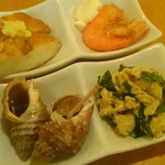 宿場 下北沢店 - お通し。別なものがくるから好みで変えたりシェアしたり