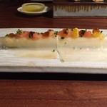 エニェ - ホワイトアスパラガスのアルデンテとトシノ 柑橘ソース