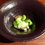 エニェ - アサリとそら豆のアロスクレモソ