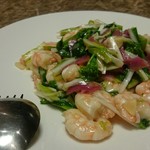 天廣堂 - 新鮮海老と春野菜の天然塩炒め