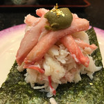 こだわりの廻転寿司 金沢まいもん寿司 - カニがんこ盛り
      「がんこ」は金沢言葉で「凄い」など褒め言葉だそうです（笑）