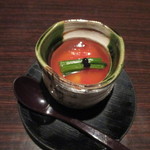 蓮菜 - フルーツトマト帆立真丈射込み生姜餡