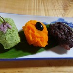 姫のそば ゆかり庵 - おはぎ三兄弟