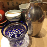 てんぷら 深町 - 立山の猪口は江戸切子