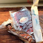キュルノンチュエ - 本日のお買い物（左から：ベーコン切り落とし＆シカの薫製ハム＆白カビ熟成ソーセージ