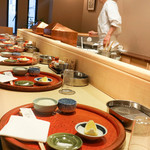 てんぷら 深町 - 店内；カウンター