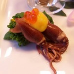 ホテルフジタ奈良 - 前菜
            ：蛍烏賊　菜の花　黄味酢　いくら