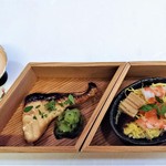 山玄茶 - 『さわらの幽庵焼き』と『ちらし寿司』～!! 『さわら』は、めちゃめちゃ脂がのって軟らかくってめちゃうま～♪( ^o^)ﾉ